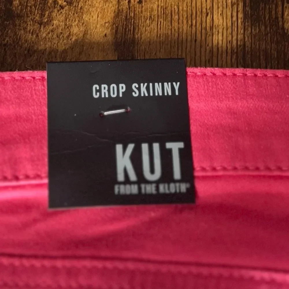 KUT from the Kloth Crop Skinny Stretch Denim Jean in Honeysuckle, Size 6. NWT!